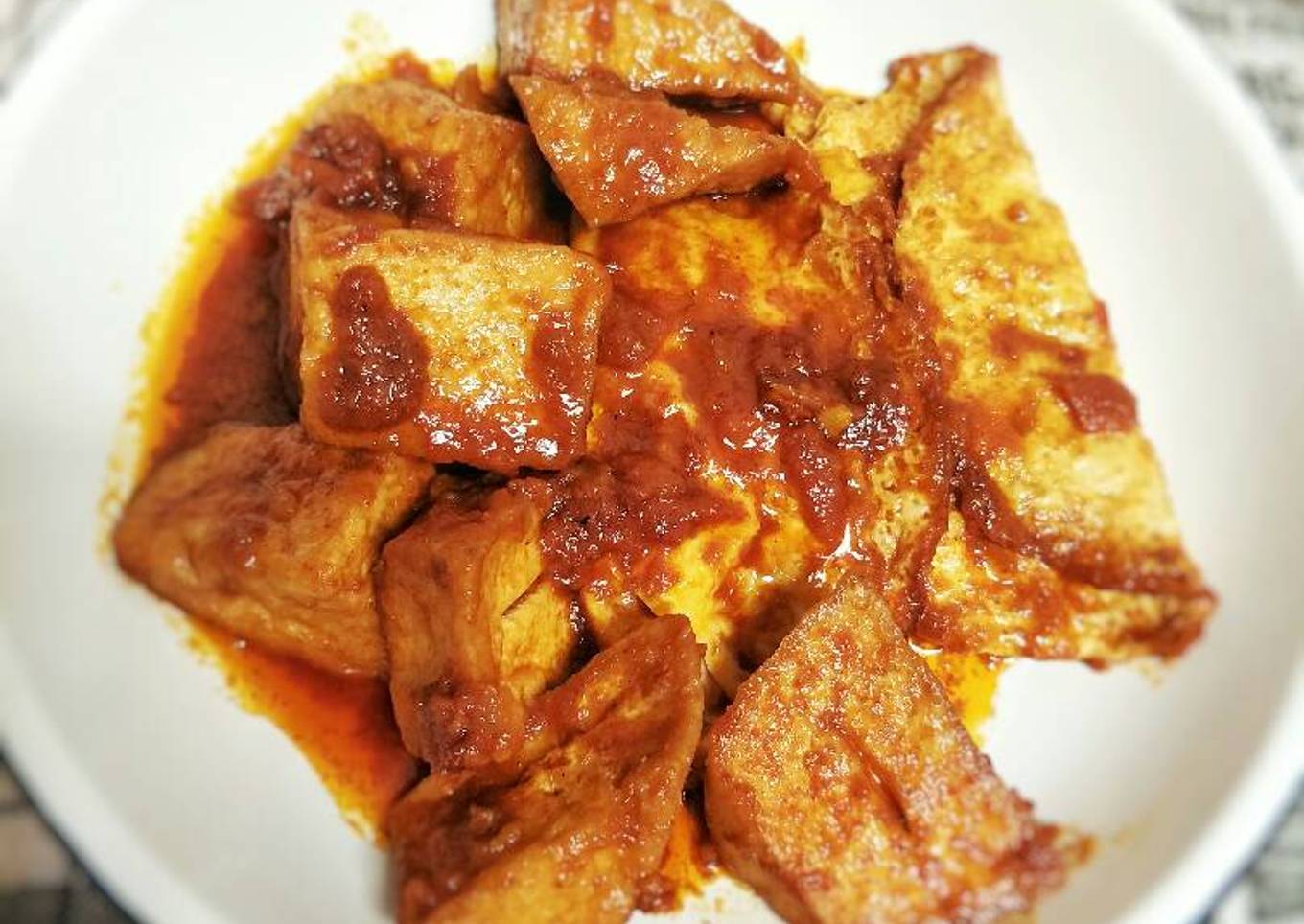 Resep Telur ceplok dan tahu balado yang Enak