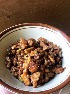 Foto resep Oseng ayam tepung+tempe saos lada hitam