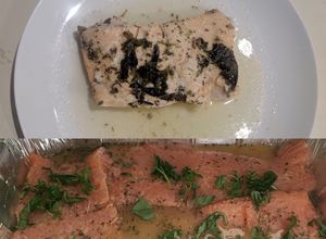 Una foto de Salmón Con Hierbas -Bañado en Naranja