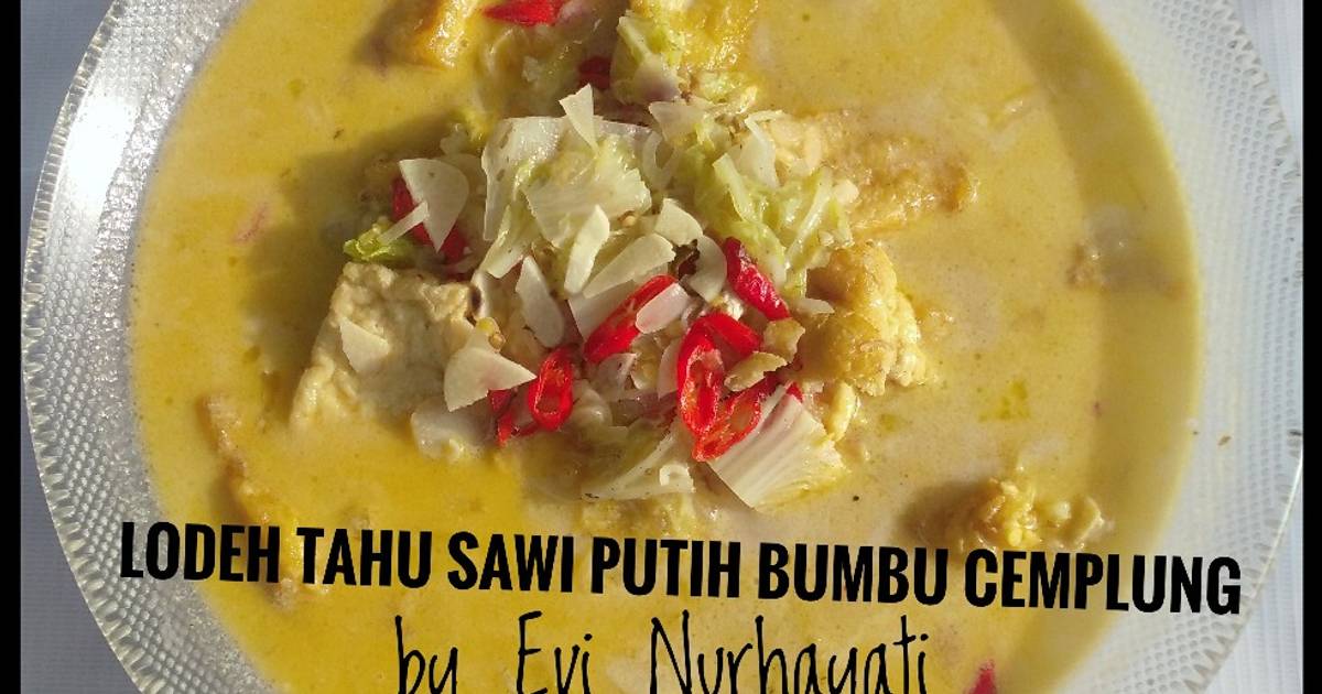 Resep Lodeh Tahu Sawi Putih Bumbu Cemplung Oleh Evi Nurhayati Dapoer