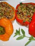Quinoa-Stuffed Bell Peppers with Walnuts and Raisins