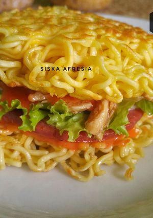 Foto resep Burger mie instan