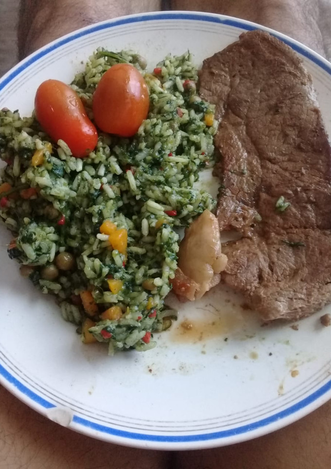 Una foto de Arroz verde💚