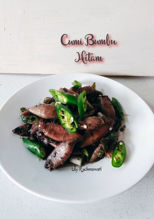 Foto resep Cumi bumbu hitam cabai hijau
