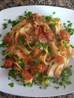 Una foto de Fetuccini No 104, con salsa rápida #LunesSinCarne