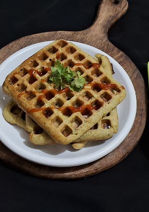 A picture of Samak Rice Bengal gram Waffles.