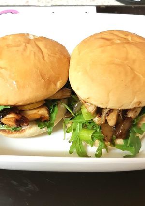 A picture of My Fried Chilli Garlic Chicken on Toasted Baps.