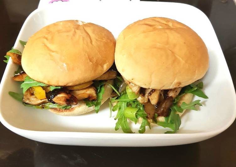 Recipe of Favorite My Fried Chilli Garlic Chicken on Toasted Baps