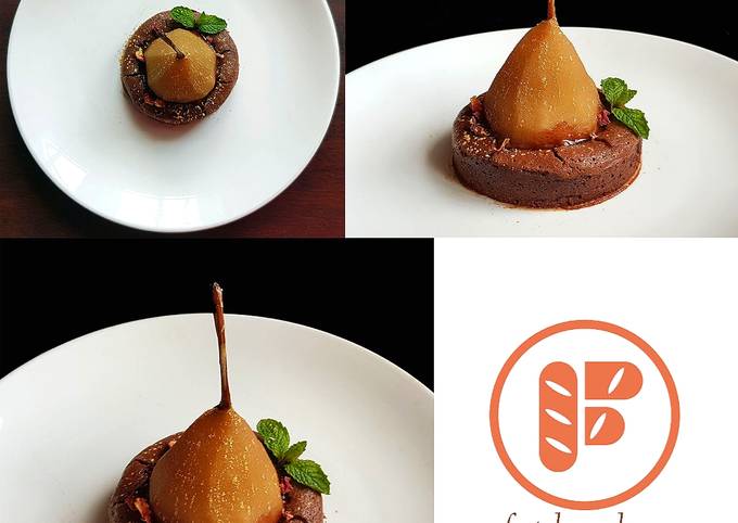 Steps to Prepare Award-winning Poire Belle Hélène Chocolate Lava Cake