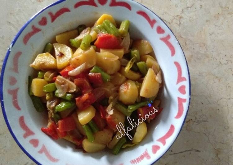 Resep Tumis Kentang Buncis, Enak Banget
