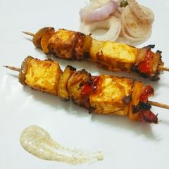 A picture of Paneer tikka kababs.