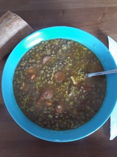 Una foto de Lentejas con arroz