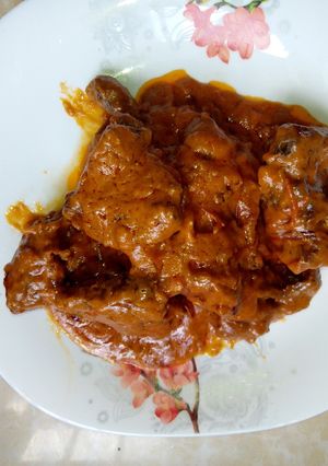 A picture of Chicken made with peanut butter #4weeks challenge.