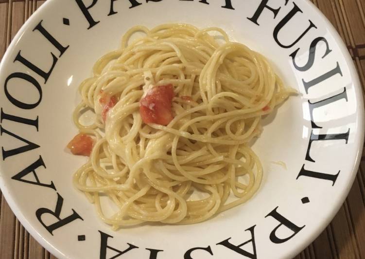 Spaghetti con ajo y jitomate