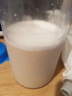 Una foto de Horchata de chufas molidas