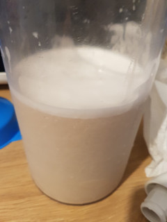 Una foto de Horchata de chufas molidas