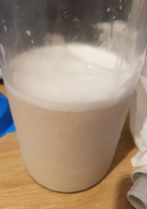 Una foto de Horchata de chufas molidas