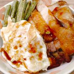 烤照燒雞腿四季豆蓋飯-レシピのメイン写真