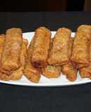 Shrimp eggrolls with shiitake mushrooms
