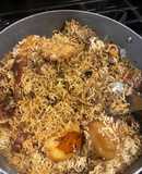 Thallakapatty Style Mutton Biriyani with Aloo Bengali fusion