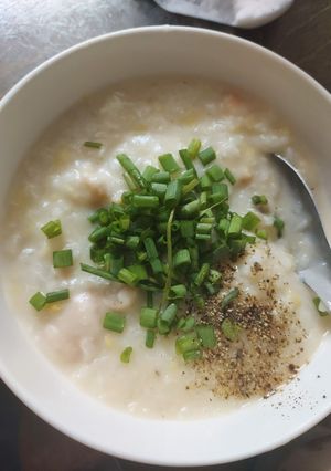 Hình của món Cháo đậu xanh hải sản.