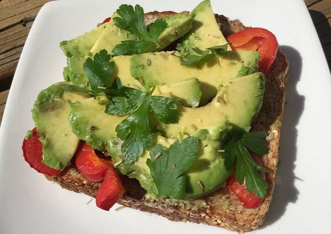 Recipe of Ultimate Roasted Red Pepper Avocado Toast