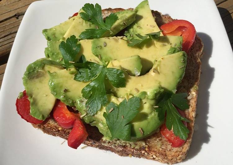 Roasted Red Pepper Avocado Toast