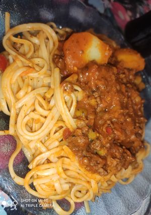 Una foto de Fideos con salsa