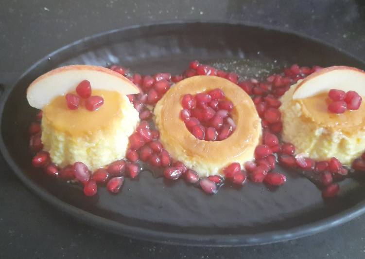 Eggless steam caramel custard Eggless steam caramel custard