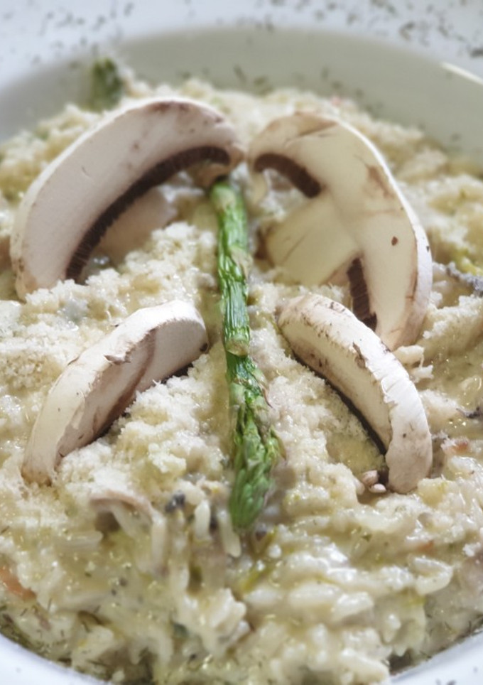 Una foto de Falso Risotto de champiñones y trigueros