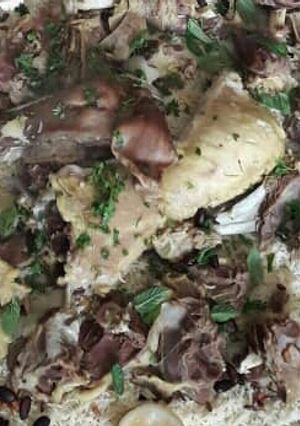 صورة لوصفة منسف خروف 🍚🍖🍖 ولاآطیب 😻😻