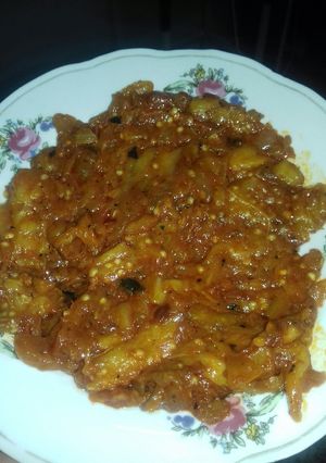 صورة لوصفة باذنجان مشوي مع معجون الطماطم روعه الطعم 😋😋😋