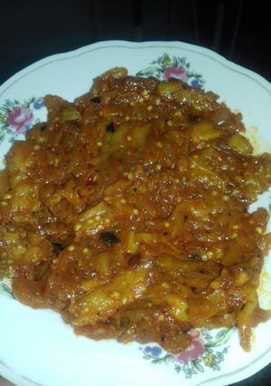صورة لوصفة باذنجان مشوي مع معجون الطماطم روعه الطعم 😋😋😋