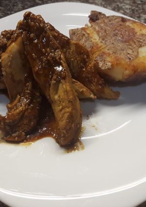 Una foto de Fajitas de pollo estilo americano