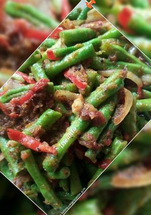 Foto resep Tumis kacang panjang pedas gurih
