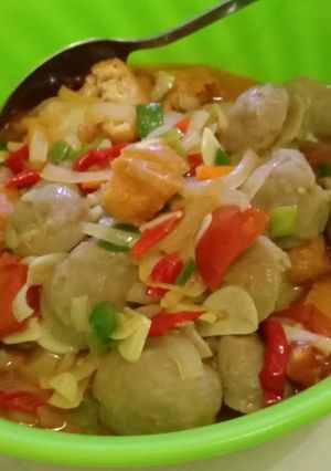 Foto resep Bakso asam pedas