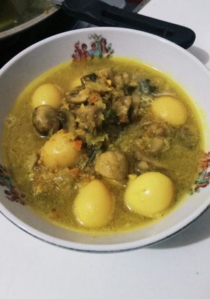Foto resep Sup Kuning Jamur Telur Puyuh