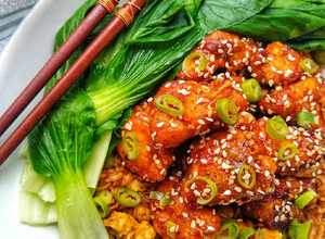 A picture of Sticky Honey & Sesame Chicken.
