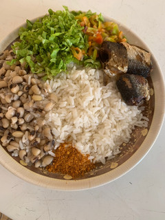 A picture of Rice and beans.