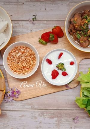 Hình của món Bún đậu vét tủ lạnh.