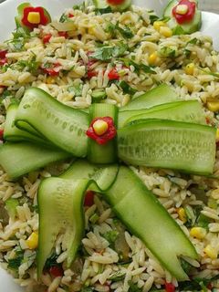 صورة لوصفة سلطة الأرز بالخضار الشهية😉😉😉