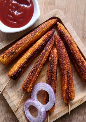 A picture of Pan fried Baby Corn / Baby Corn fry.