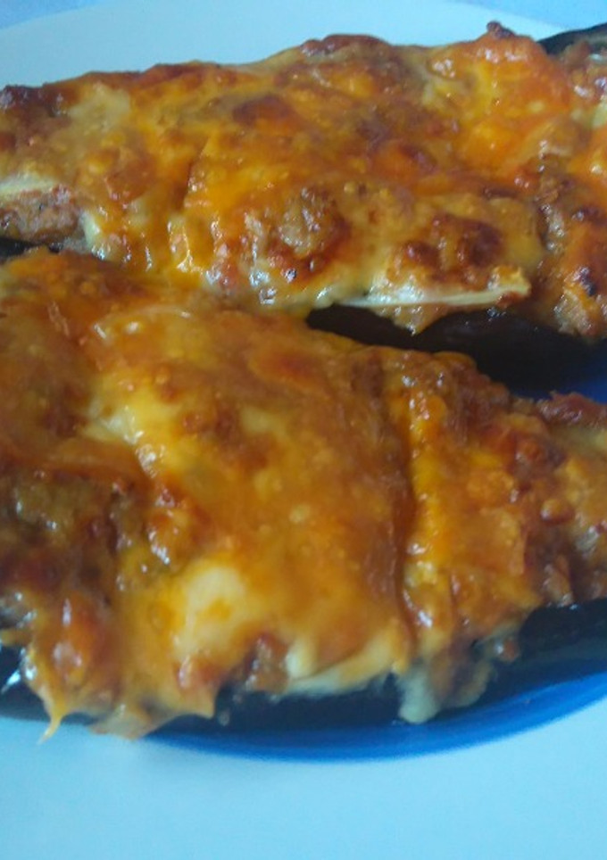 Una foto de 🍆 Berenjenas Rellenas de Carne y Bechamel