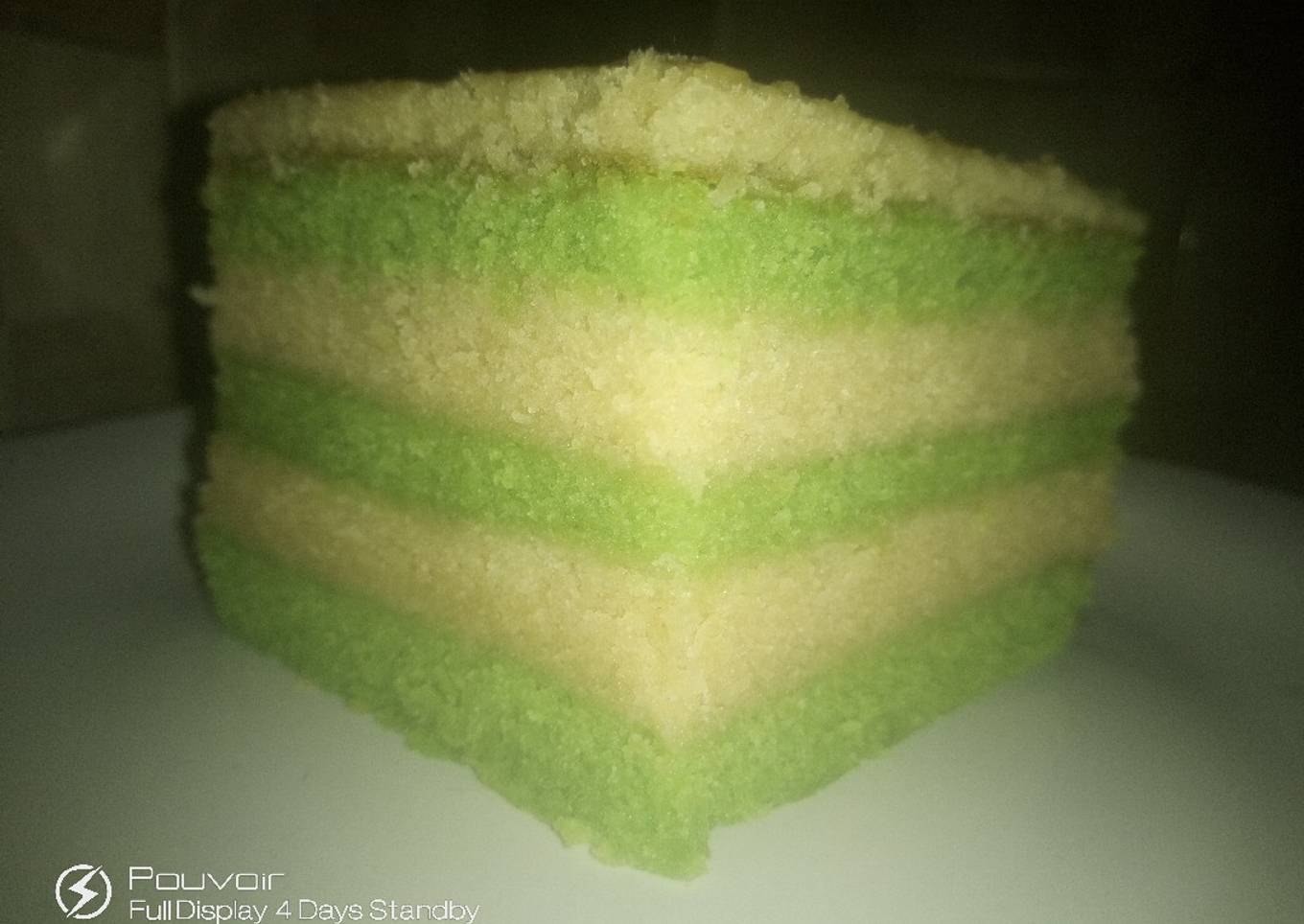 Layered moist cake