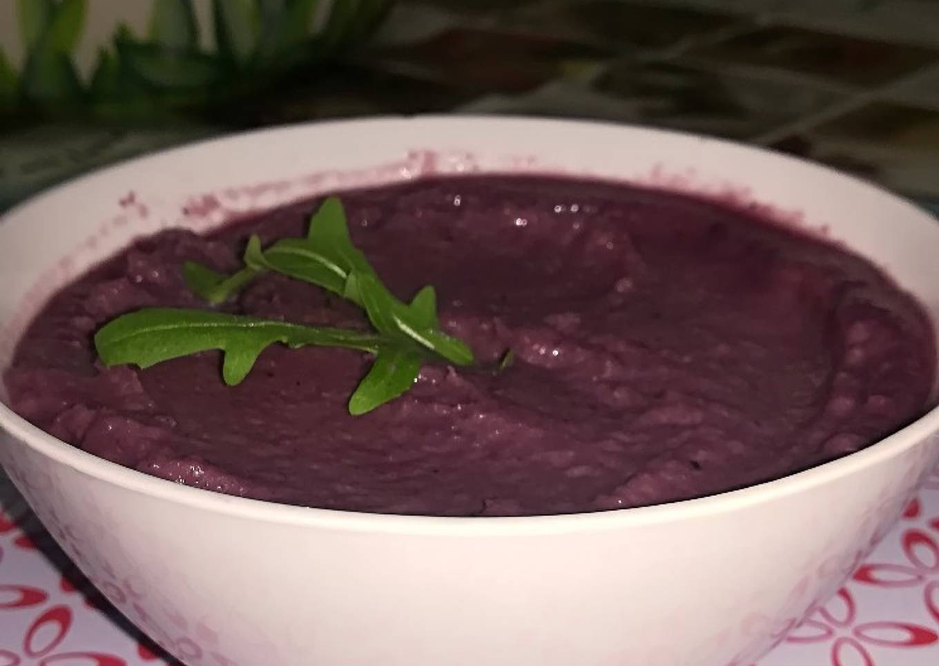 Crema de lombarda con hinojo y sidra