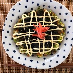 A picture of Japanese Spring Onion Okonomiyaki Pancake.