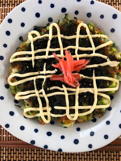 A picture of Japanese Spring Onion Okonomiyaki Pancake.