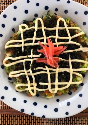 A picture of Japanese Spring Onion Okonomiyaki Pancake.