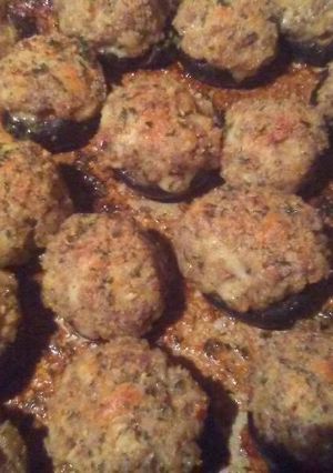 A picture of Garlic and Herb Stuffed Portabella Mushrooms.