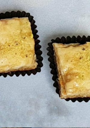 A picture of Rose and Pistachio Baklava.